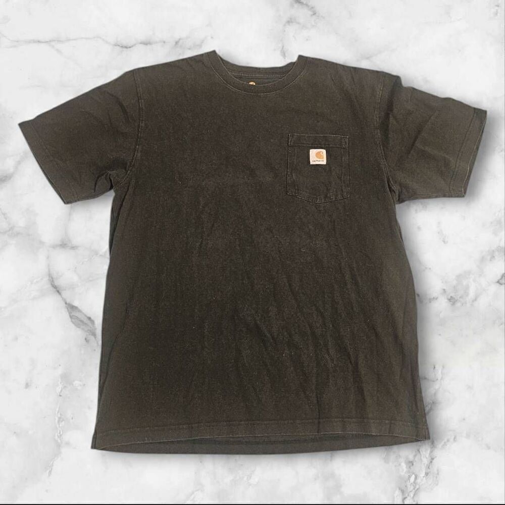 Carhartt Mens Olive Green Short Sleeve Shirt Size Large